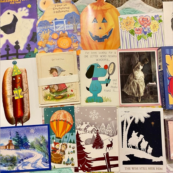 Bundle of 100 Assorted Greeting bday Thank You & blank cards stickers Hallmark - Picture 5 of 8